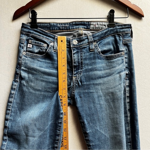 AG Adriano Goldschmied Aged Stilt Cropped Blue Denim Jeans Sz 27 - Picture 10 of 12